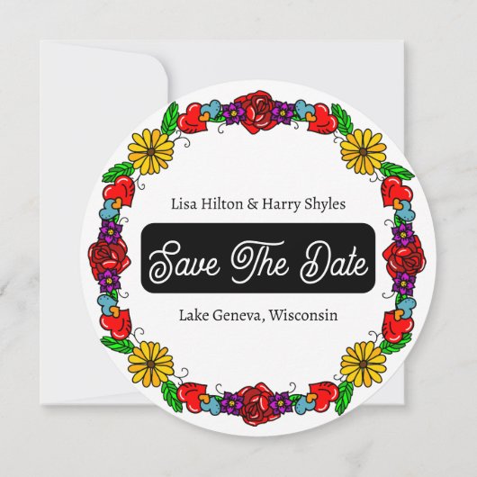 Tatoeage Graffiti Kunststijl Trouwen Bewaar de da Kaart (Achterkant)