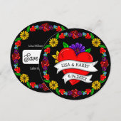 Tatoeage Graffiti Kunststijl Trouwen  Bewaar de da Kaart (Voorkant / Achterkant)