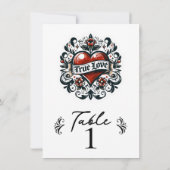 Tatoeage Hart Ware Liefde Tafelnummer Bruiloft (Achterkant)