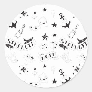 Tatoeage Kunst Stickers   Kracht Hoop Geluk