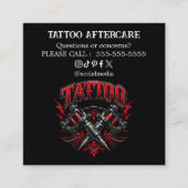 Tatoeage Nazorg Instructies Visitekaartje (Voorkant)