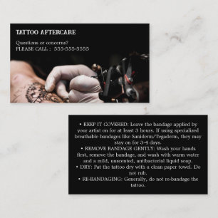 Tatoeage Nazorg Instructies Visitekaartje