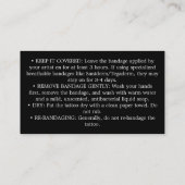 Tatoeage Nazorg Instructies Visitekaartje (Achterkant)