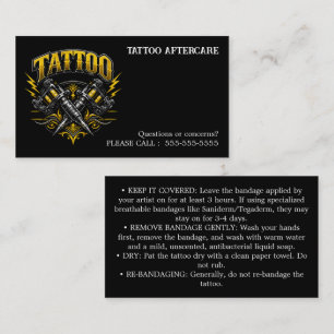 Tatoeage Nazorg Instructies Visitekaartje