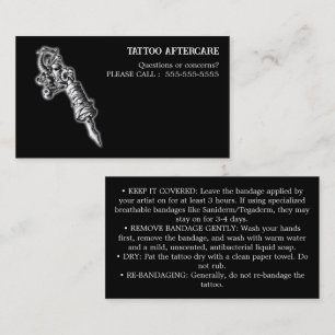 Tatoeage Nazorg Instructies Visitekaartje
