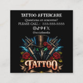 Tatoeage Nazorg Instructies Visitekaartje (Voorkant)