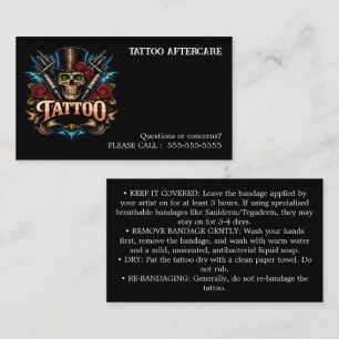 Tatoeage Nazorg Instructies Visitekaartje