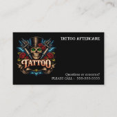 Tatoeage Nazorg Instructies Visitekaartje (Voorkant)