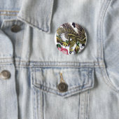 Tatoeage ontwerp Adelaar & Chrysant Ronde Button 5,7 Cm (In situ)