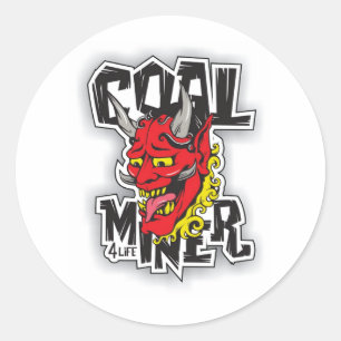 tatoeage ontwerp voor kolenmijnwerker ronde sticker