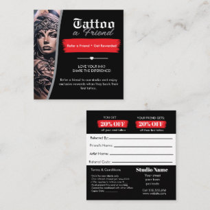 Tatoeage Referentietemplate Tatoeëer een vriend Vierkante Visitekaartje