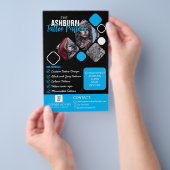 Tatoeage Salon Poster - Op maat zwart blauw Flyer (Hand)