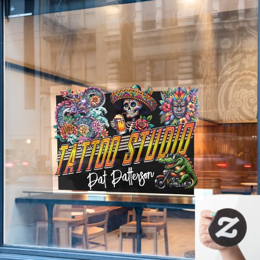 Tatoeage Salon - Studio Raamsticker (Cafe Raam)