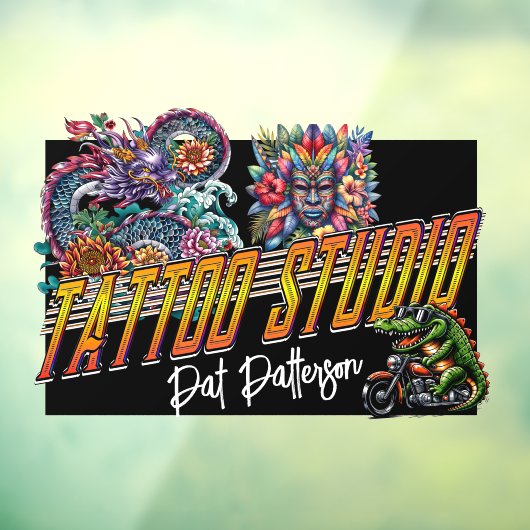 Tatoeage Salon - Studio Raamsticker (Vel 3)