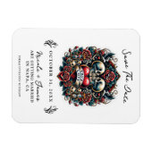 Tatoeage skelet hart echte liefde save the date magneet (Horizontaal)