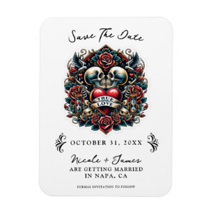 Tatoeage skelet hart echte liefde save the date magneet