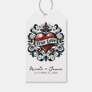Tatoeage sticker echte liefde hart Huwelijk Cadeaulabel