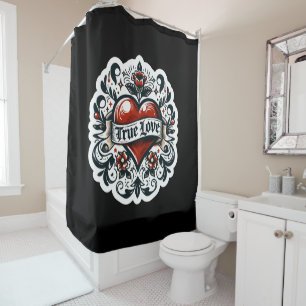 Tatoeage Sticker Stijl Artistiek Echte Liefde Hart Douchegordijn