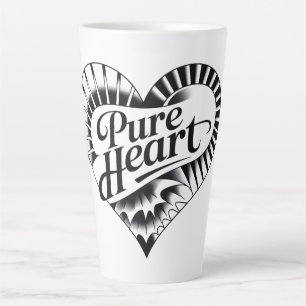 Tatoeage-stijl "Pure Heart" Hart Latte Mok