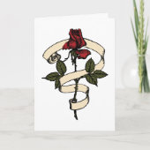 Tatoeage Stijl Roos Kaart (Voorkant)
