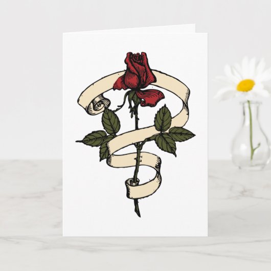 Tatoeage Stijl Roos Kaart (Kleine Plant)