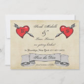 Tatoeage Thema Bruiloft Save the Date Kaart (Achterkant)