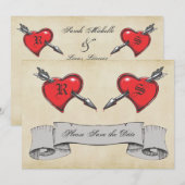 Tatoeage Thema Bruiloft Save the Date Kaart (Voorkant / Achterkant)