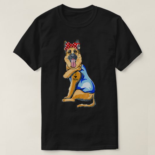 Tatoeage van een vrouwelijke Duitse Herdershond -  T-shirt (Design voorkant)