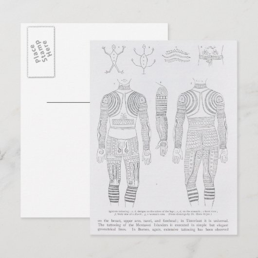 Tatoeage van Igorrote Briefkaart (Voorkant / Achterkant)