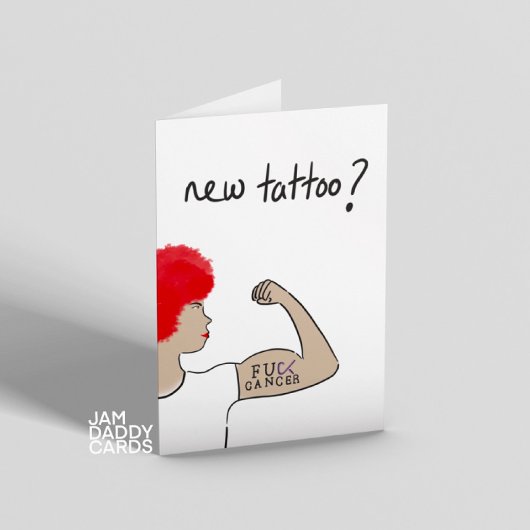 Tatoeage voor kankerbestrijder kaart