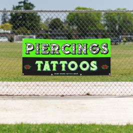 Tatoeage winkel volledig aanpassen om klanten aan  spandoek