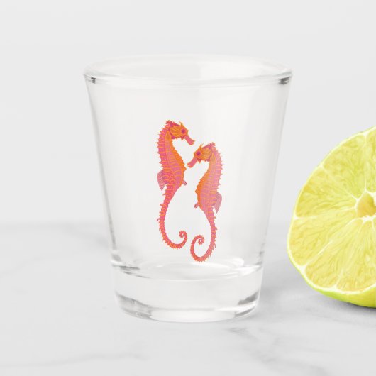 Tatoeage Zeepaarden  Shot Glas (Voorkant)