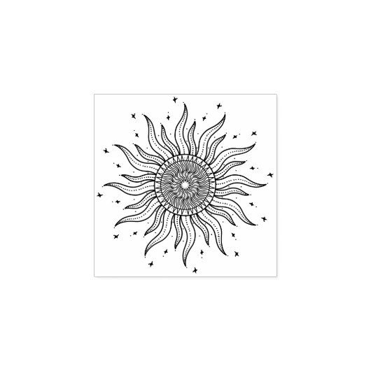 Tatoeage Zon Rubberstempel (Afrduk)