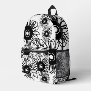Tatoeage Zonnebloem Bloem Zwart Wit Tatoeage Bloem Bedrukte Rugzak