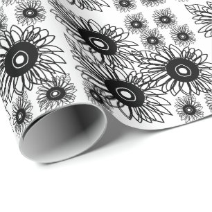 Tatoeage Zonnebloem Bloemig Zwart Wit Tatoeage Blo Cadeaupapier