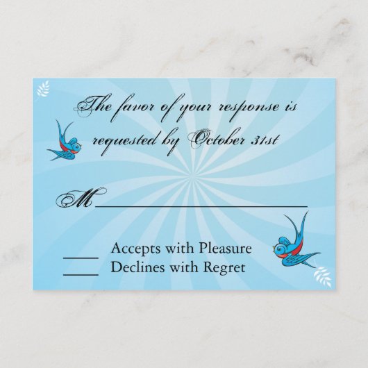 Tatoeage Zwaluwen en Ontvangstkaart van de rol Informatiekaartje (Achterkant)