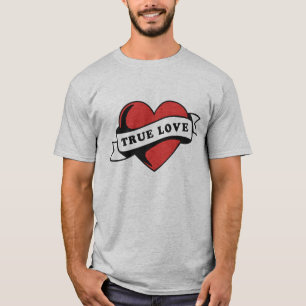 Tatoeagehart Echte Liefde Klassiek Romantisch On T-shirt