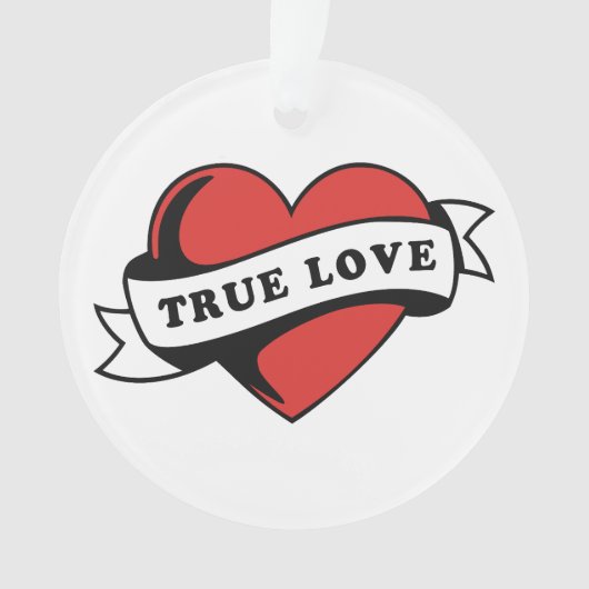 Tatoeagehart voor ware liefde | Klassiek romantisc Ornament (voorkant)