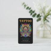Tatoeagekunstenaar Samurai Skull Tattoo Studio QR- Visitekaartje (Staand voorkant)