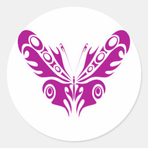 Tatoeageontwerp voor stamvlindervlinder ronde sticker