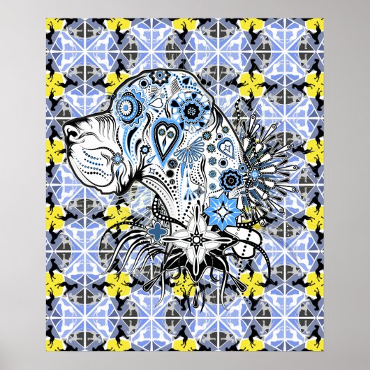 Tatoeageposter “Deense dog ” Poster (Voorkant)