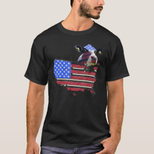Tatoeages Amerikaanse Vlag Koe Boer Koeien Melkvee T-shirt