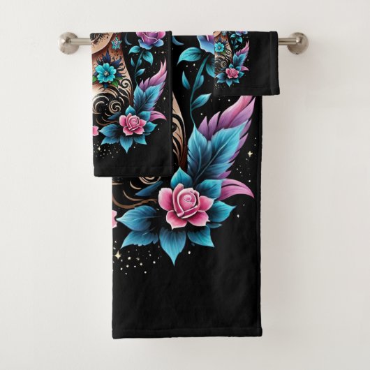 Tatoeages En Rozen Bad Handdoek (Insitu)