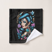 Tatoeages En Rozen Bad Handdoek (Wasdoekje)