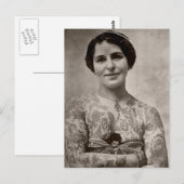 Tatoeages Vrouwen foto zwart-wit Briefkaart (Voorkant / Achterkant)