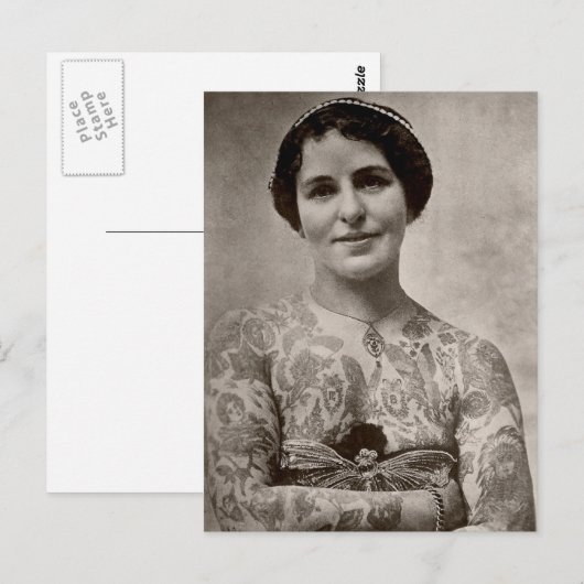 Tatoeages Vrouwen  foto zwart-wit Briefkaart (Voorkant / Achterkant)
