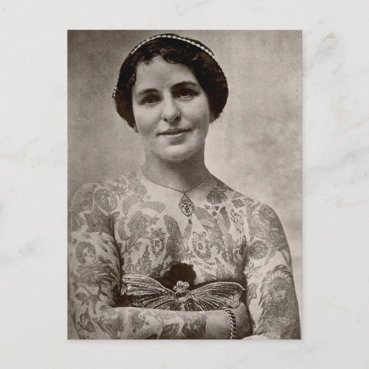 Tatoeages Vrouwen foto zwart-wit Briefkaart (Voorkant)