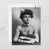 Tatoeages Vrouwen  foto zwart-wit Briefkaart (Voorkant / Achterkant)