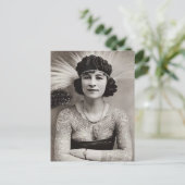Tatoeages Vrouwen  foto zwart-wit Briefkaart (Staand voorkant)