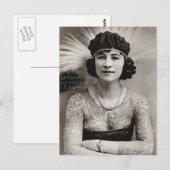 Tatoeages Vrouwen  foto zwart-wit Briefkaart (Voorkant / Achterkant)